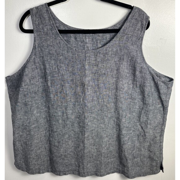Vivid Gray Linen Trapeze Tank size 3X - Picture 1 of 7